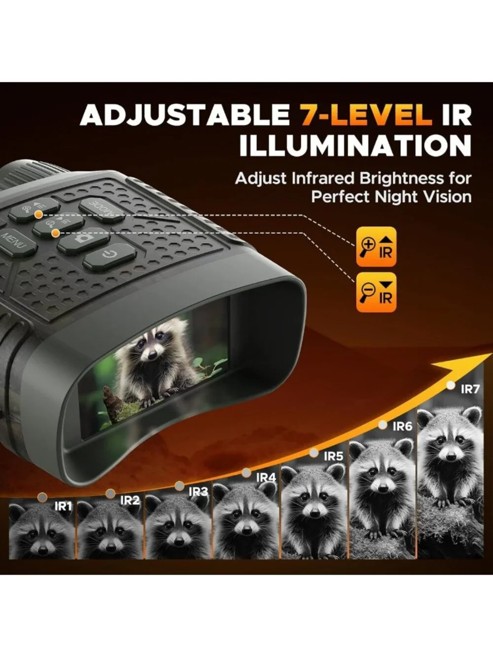 4K Night Vision Goggles with 10X Zoom, 48MP Infrared Binoculars for Hunting